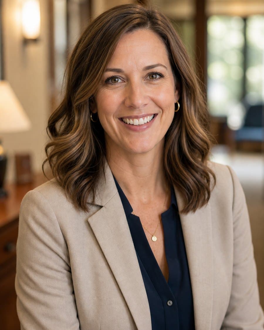 Portrait of Mrs. Emily Carter, Director of Admissions at St Paul High School