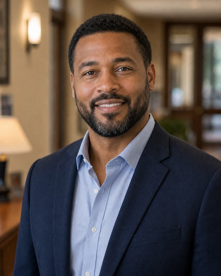 Portrait of Mr. Nathaniel Brooks, High School Principal at St Paul High School