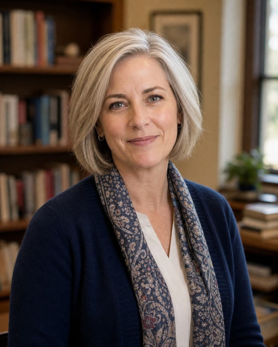 Portrait of Mrs. Rebecca Hughes, Theology Teacher at St Paul High School